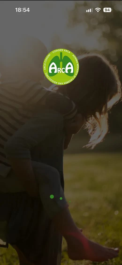 Screenshot of the Cohorte ARCA app (1/3)