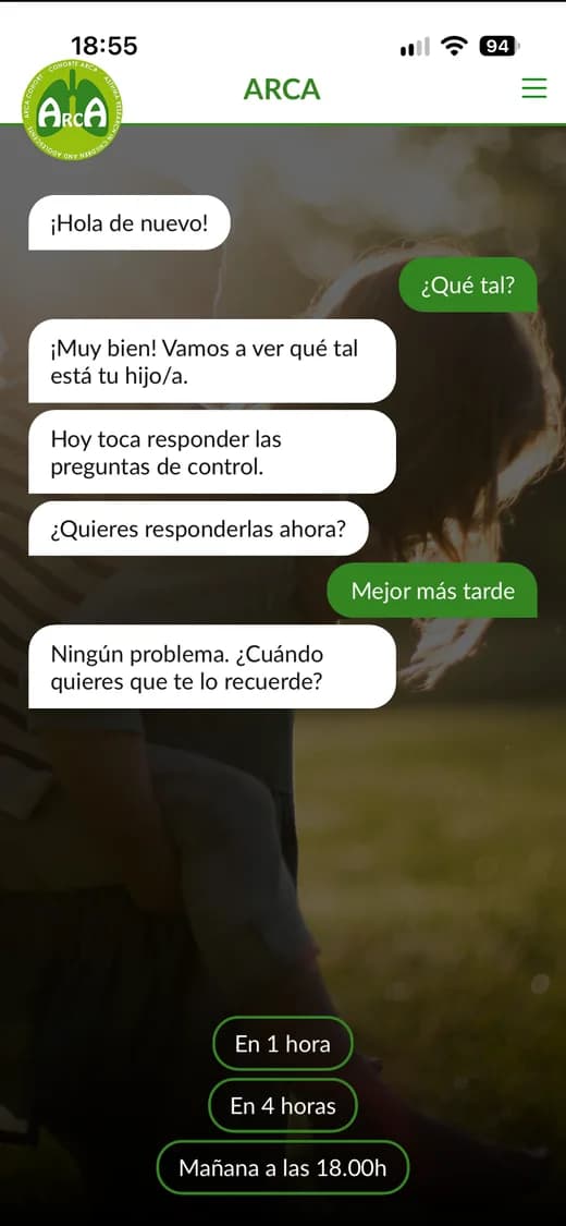 Screenshot of the Cohorte ARCA app (3/3)