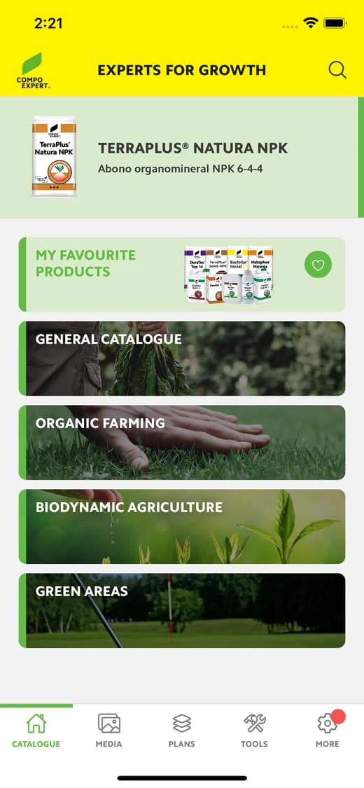 Screen from the Compo Expert app (1/3)