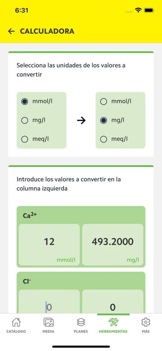 Screen from the Compo Expert app (3/3)