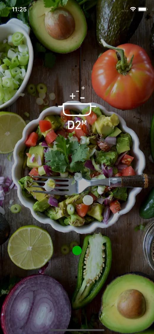 Screenshot of the D2M app (1/3)