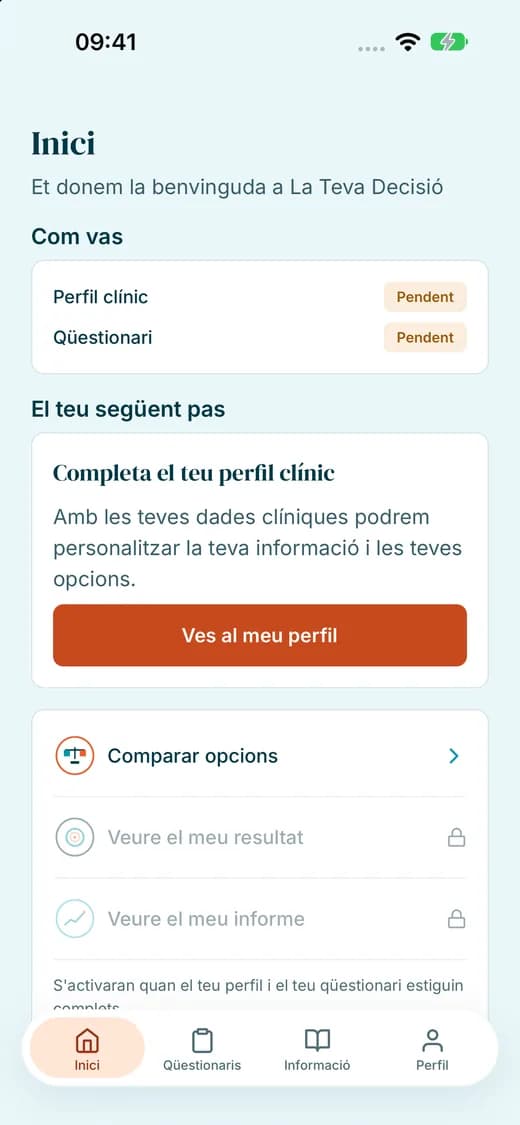 Screenshot of the Your Decision app (1/3)